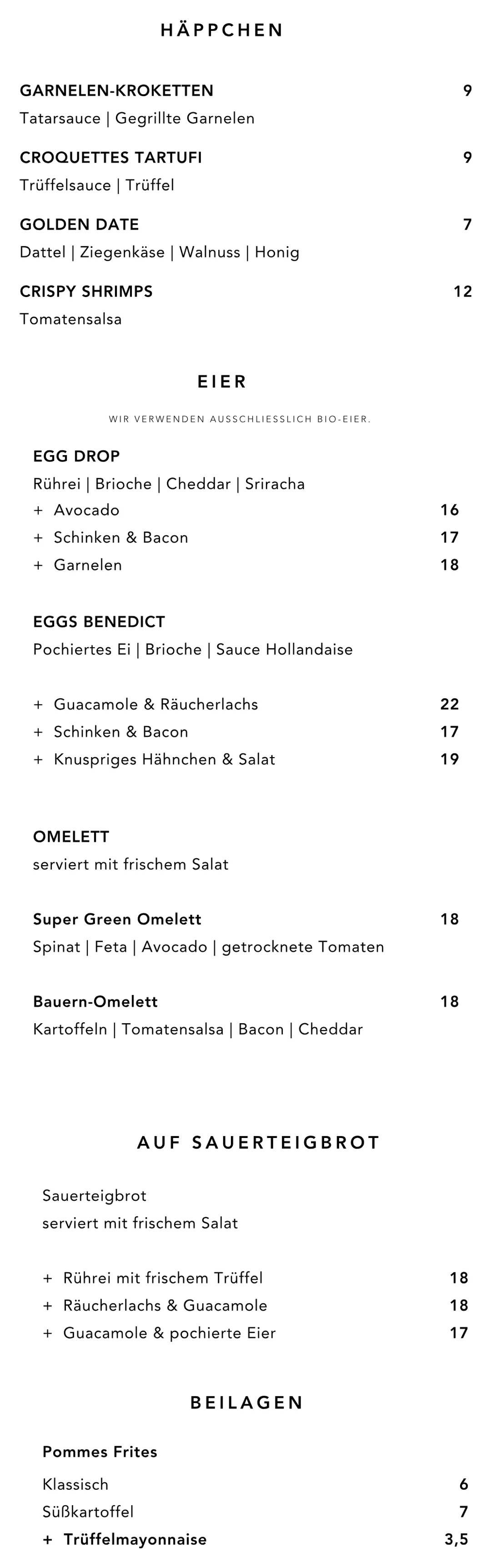 Menü, Seite 1