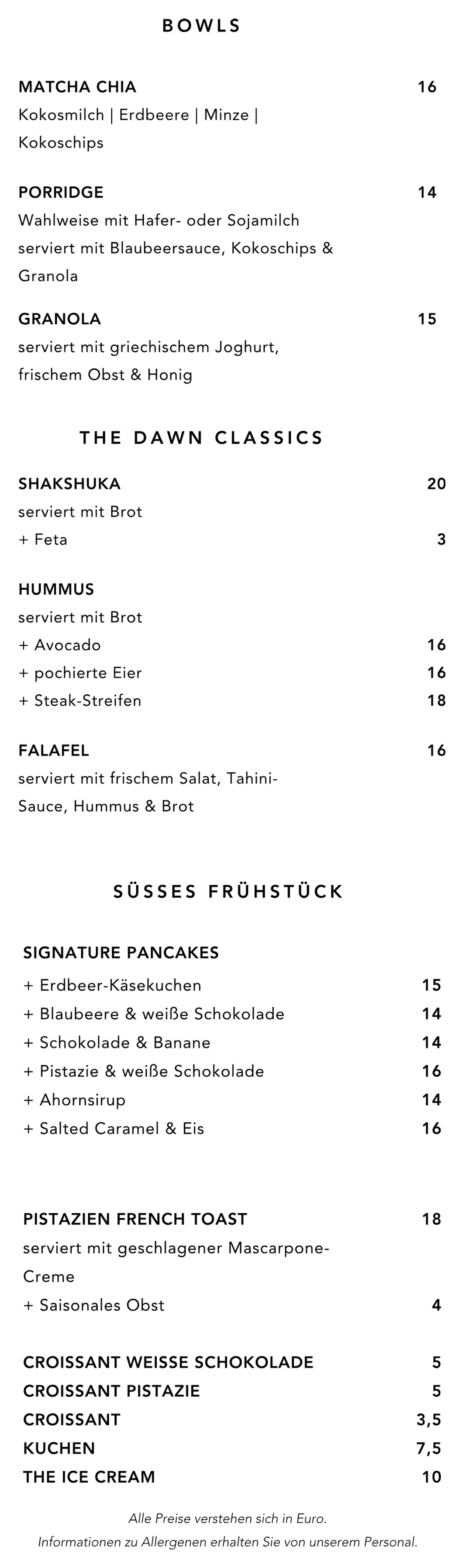 Menü, Seite 2